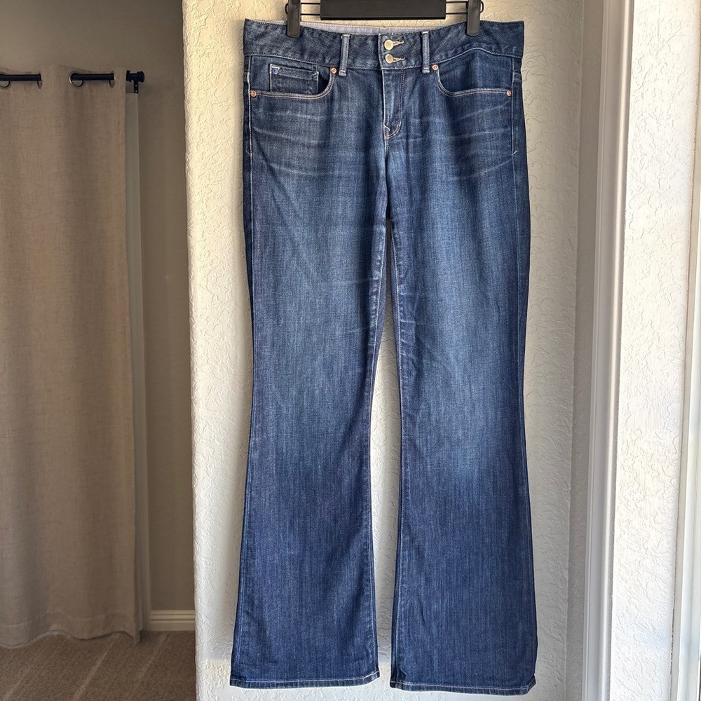 Gap Women 29/8r Y2K Jeans Perfect Bootcut Dark Blue Stretch Denim Low Rise